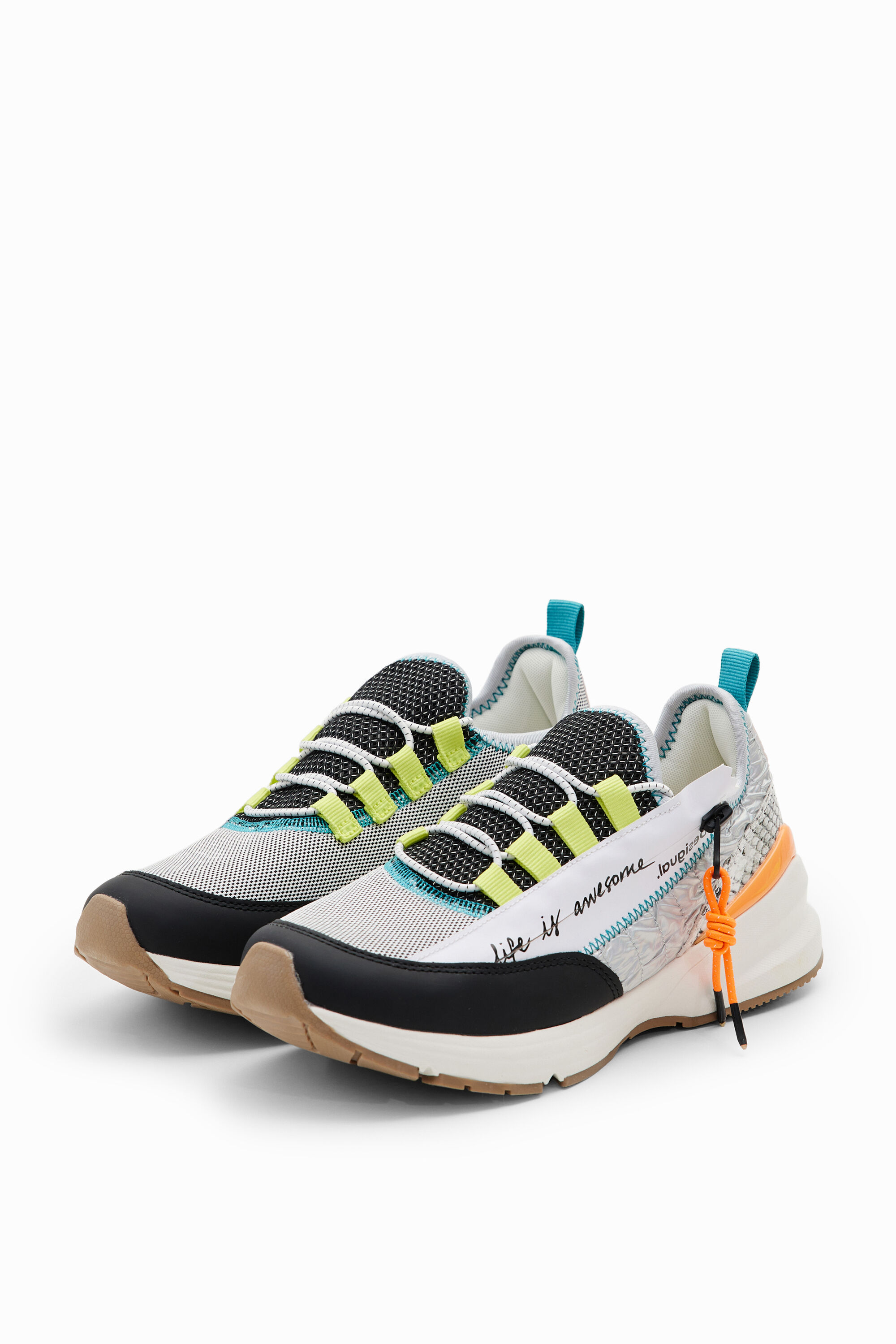 Baskets de running patchwork fermeture Éclair
