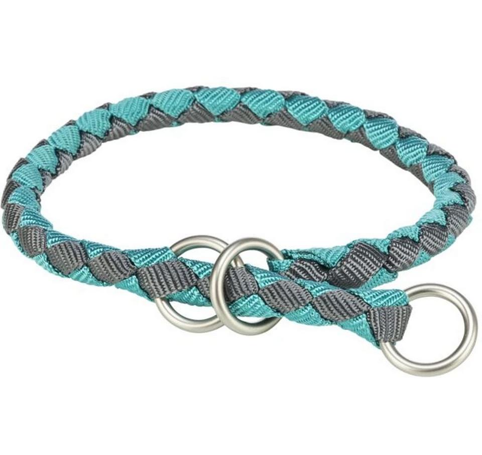 Cavo Zug-Stopp-Halsband L Grau/TürkisGurtband für Hunde