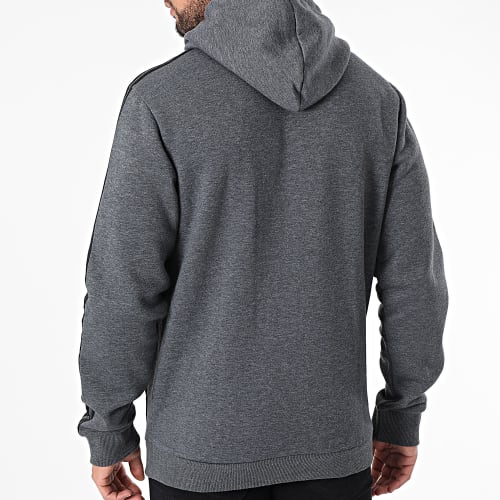 Sweat Capuche A Bandes 3 Stripes GK9082 Gris Anthracite Chiné