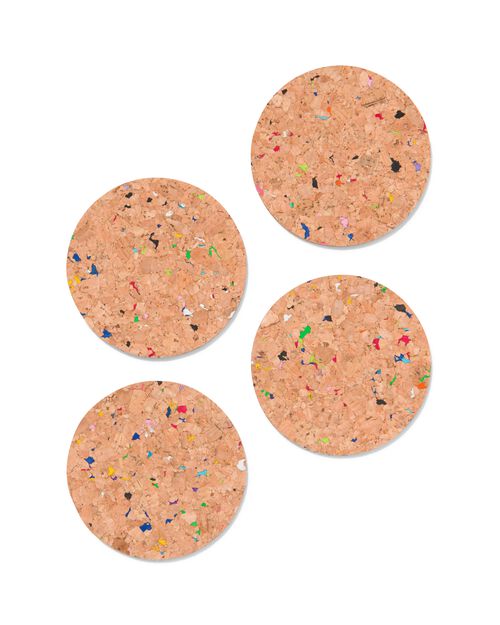 4 dessous de plat Ø 9.5 cm - liège terrazzo recyclé