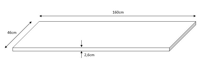 Fontana Rovigo badmeubel toppaneel 160x46cm walnoot