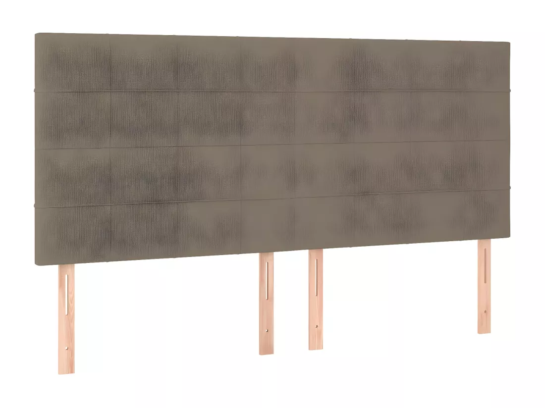 Sommier tapissier et matelas et LED Taupe 200x200 cm Tissu