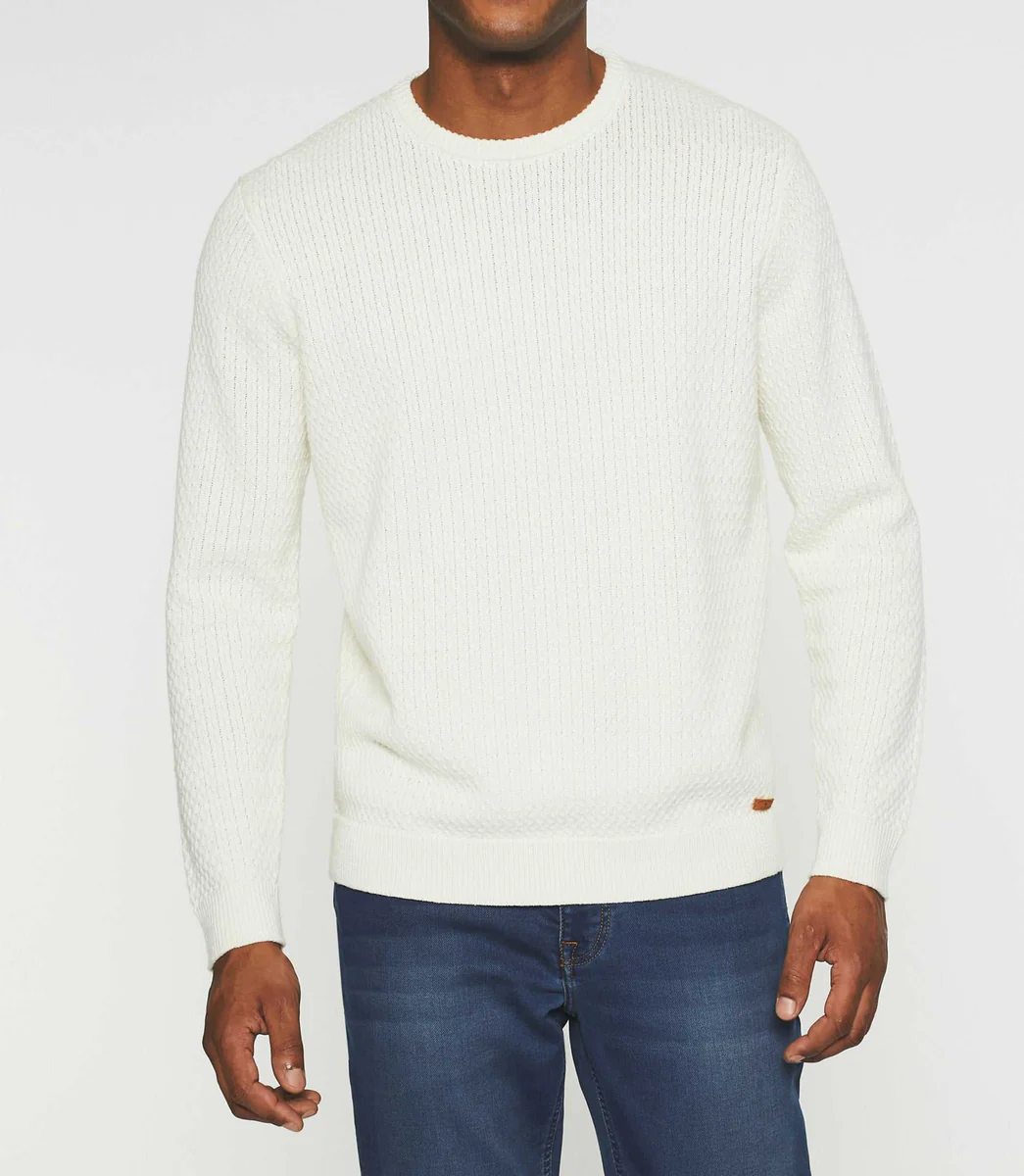 Pull col rond écru BASILIO