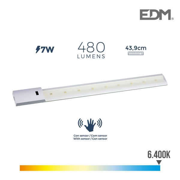 EDM Armadura LED com Sensor 7w 480 Lumens 6.400k - EDM31678