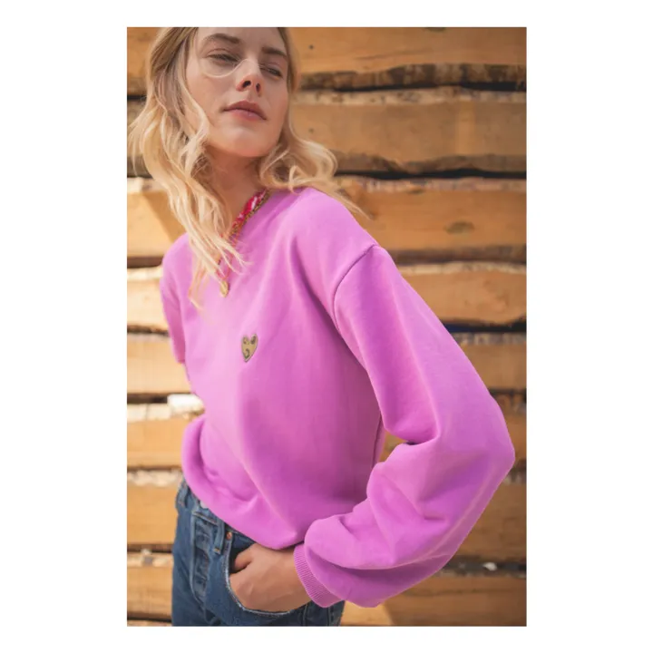 Marlot Paris Sweat Coton Bio Marine - Collection Femme | Rose fuschia