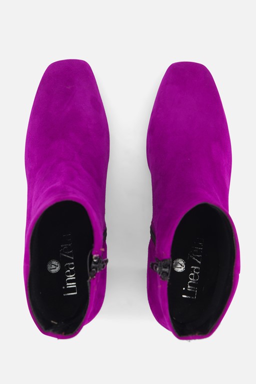 Linea Zeta Enkellaarsjes paars Suede