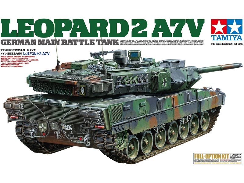 Tamiya Panzer German Battle Tank Leopard 1:16, Full Option Ferngesteuerter Leopard Panzer