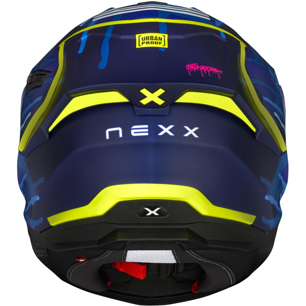 Nexx - Casque Y.100R Urbangram Indigo / Jaune fluo / Bleu Clair