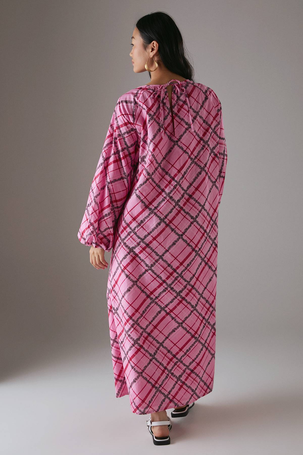 Warehouse Robe Midi Smock Trapèze en Coton Petite