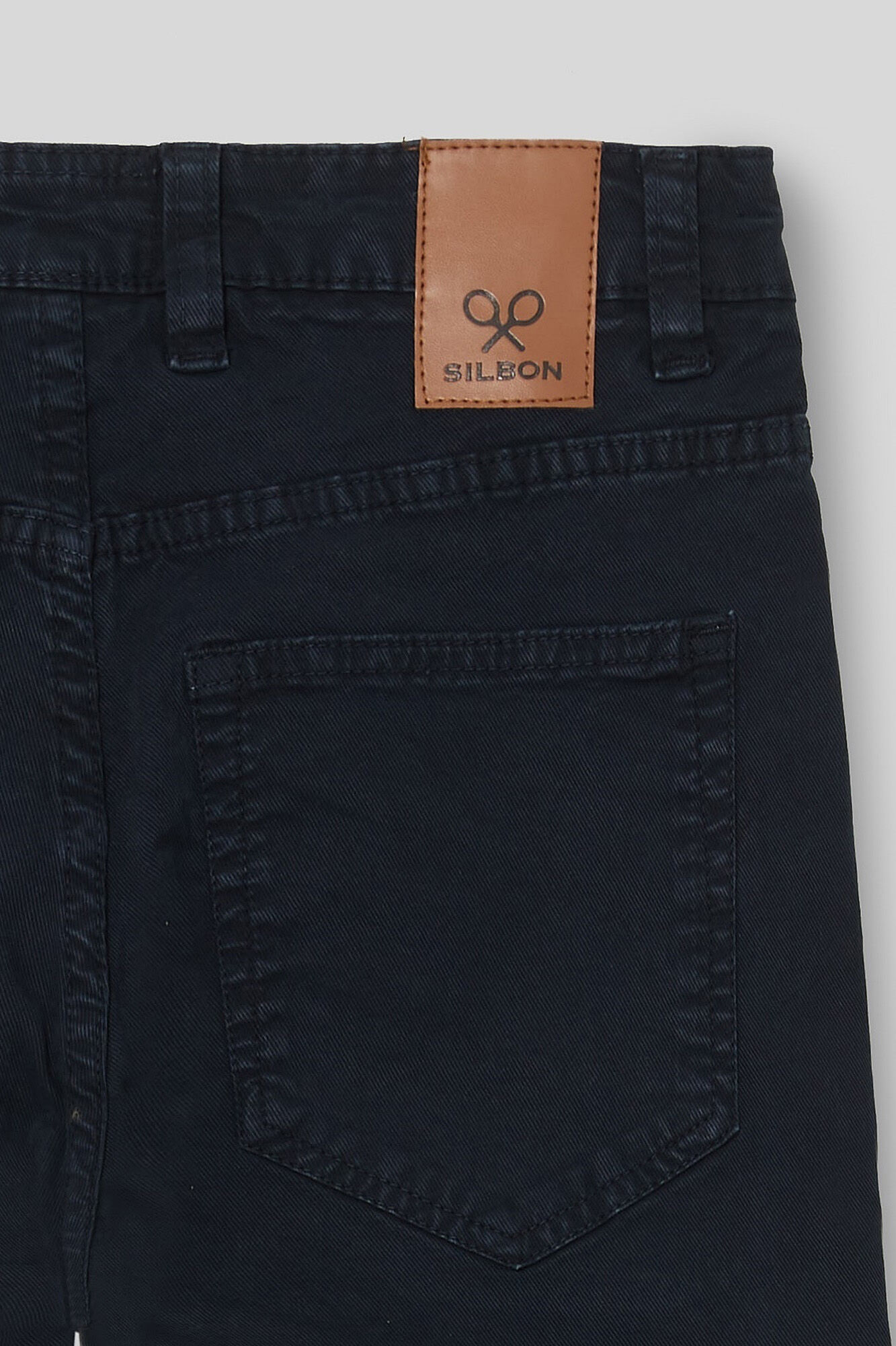 Calça esportiva casual azul marinho com cinco bolsos - Azul marinho