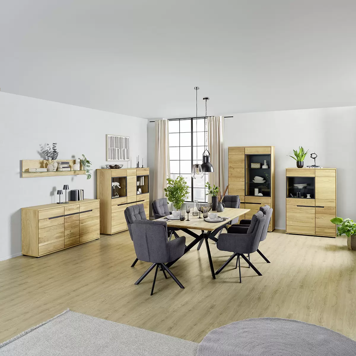 Highboard Lola Giga S Eiche,schwarz