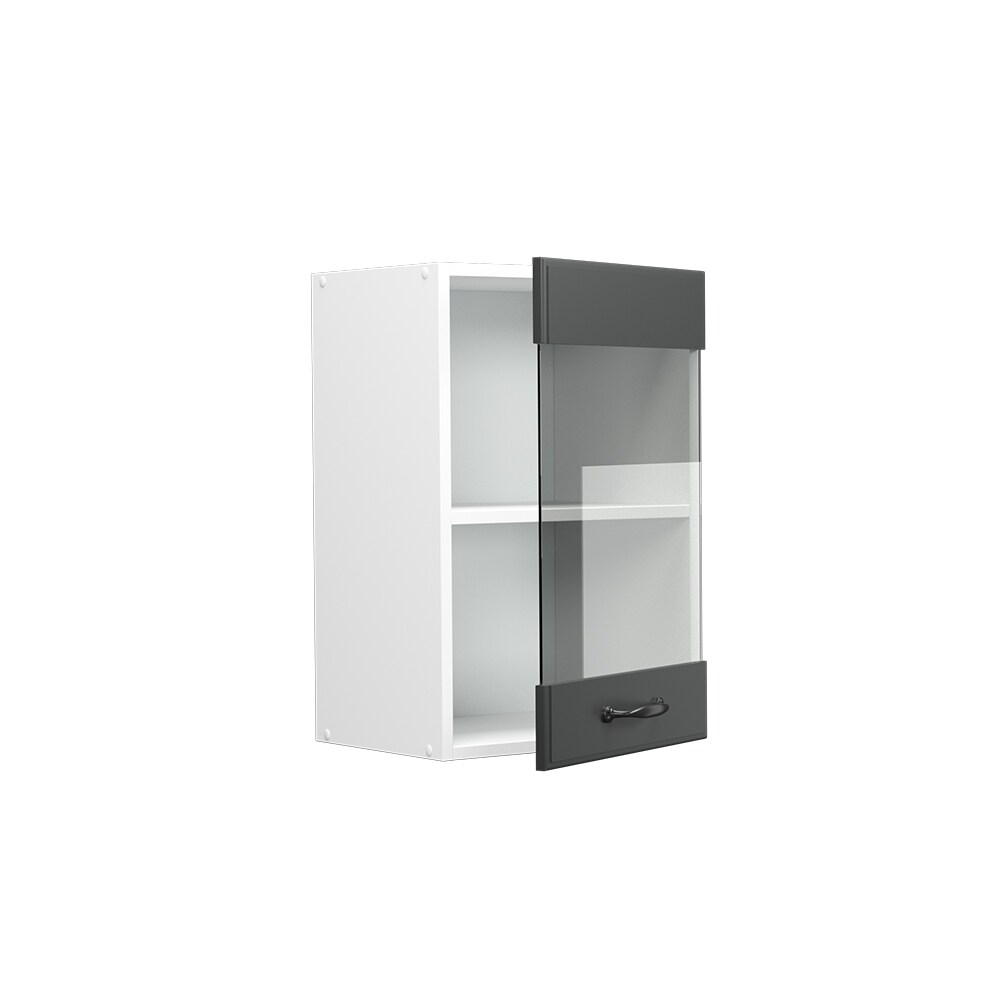 Vicco Hängeglasschrank Küchenschrank Küchenzeile Landhaus R-Line 40 cm Weiß-Anthrazit