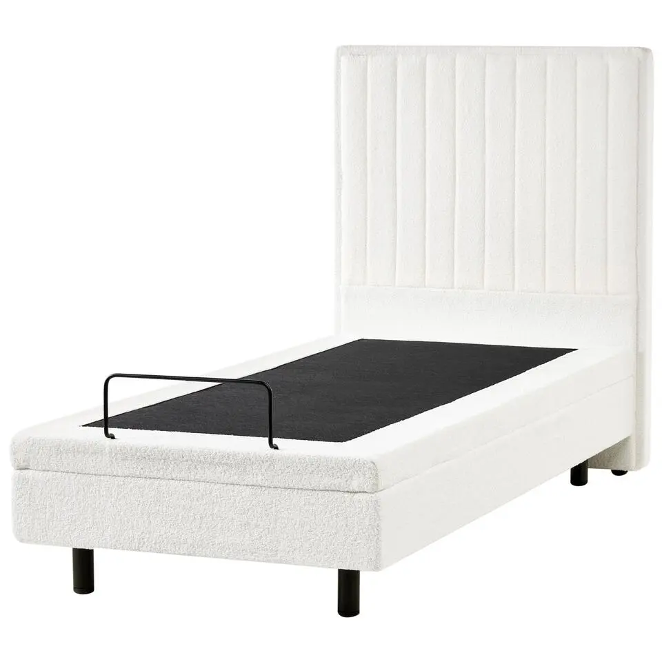 DUKE II - Eenpersoonsbed - Off-white - 90 x 200 cm - Bouclé
