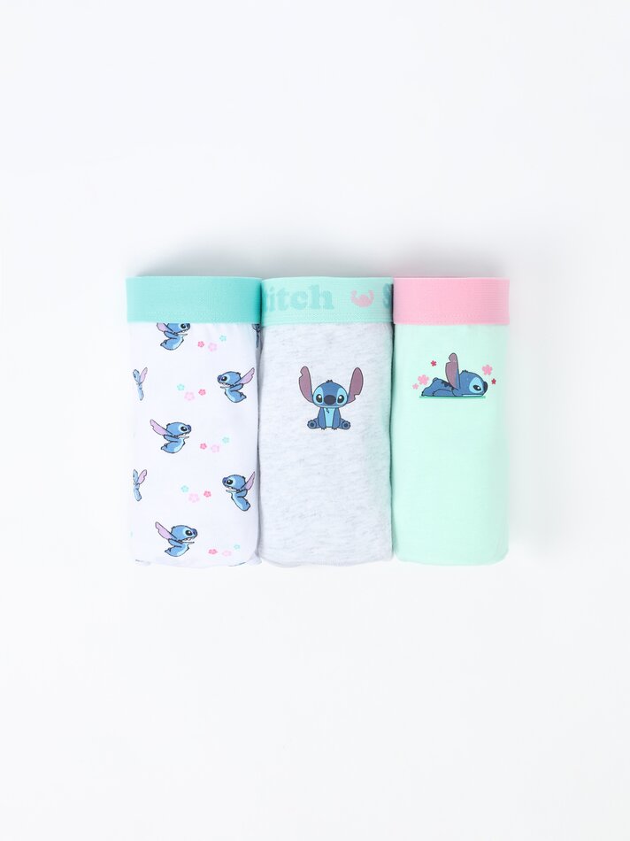 Conjunto de 3 calcinhas estampadas Lil© &™Stitch ©DS - Cores Variadas