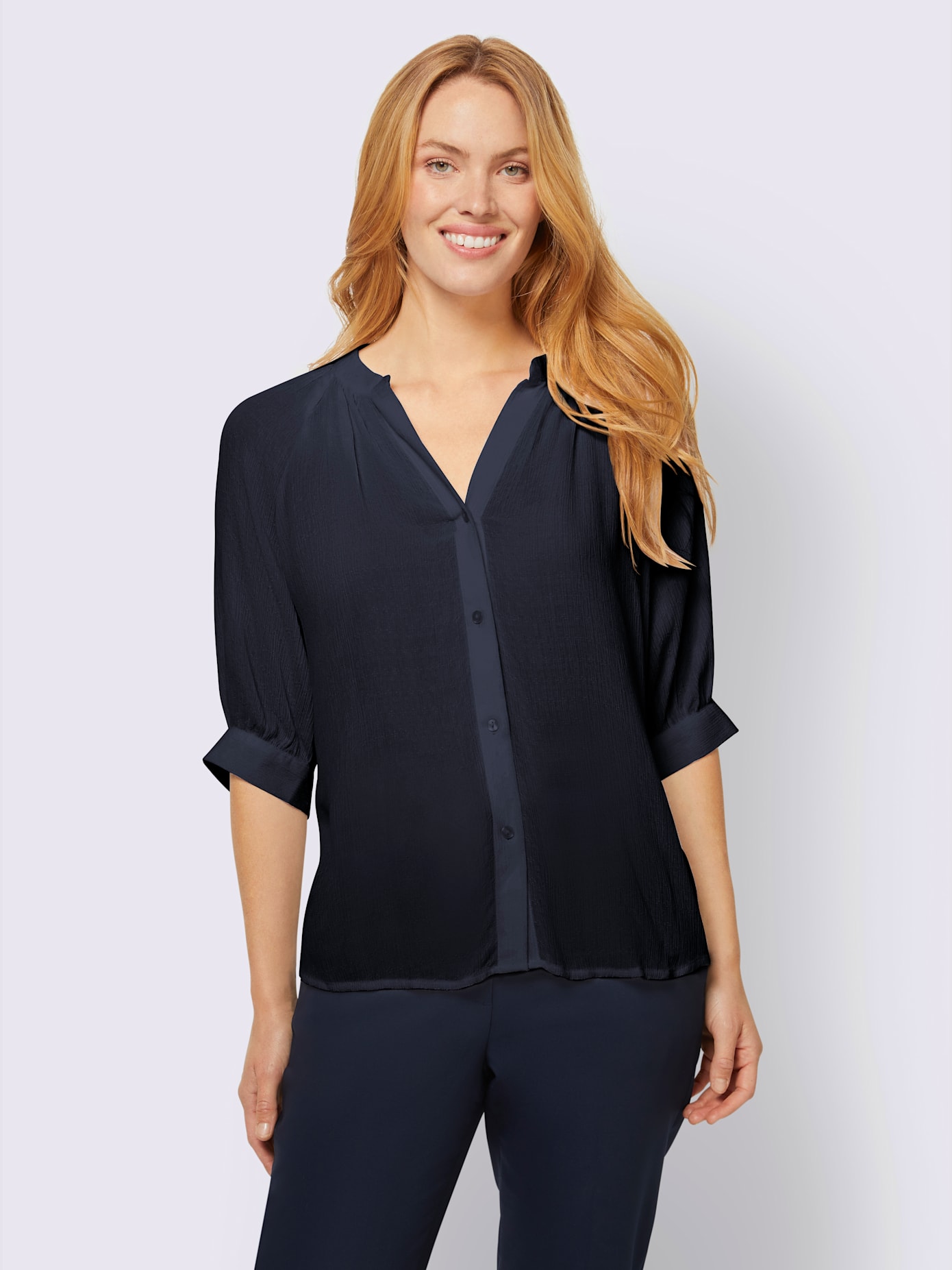Chemisier look tendance avec ourlet arrondi