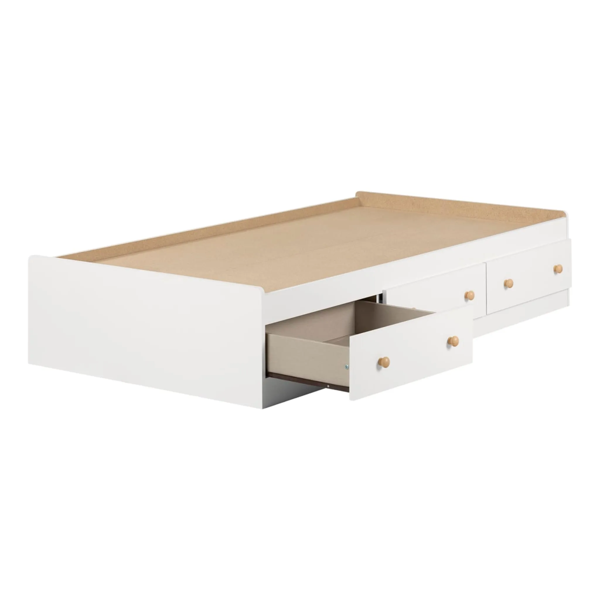 South Shore Lit Matelot Simple 3 Tiroirs Summertime - Blanc Solide