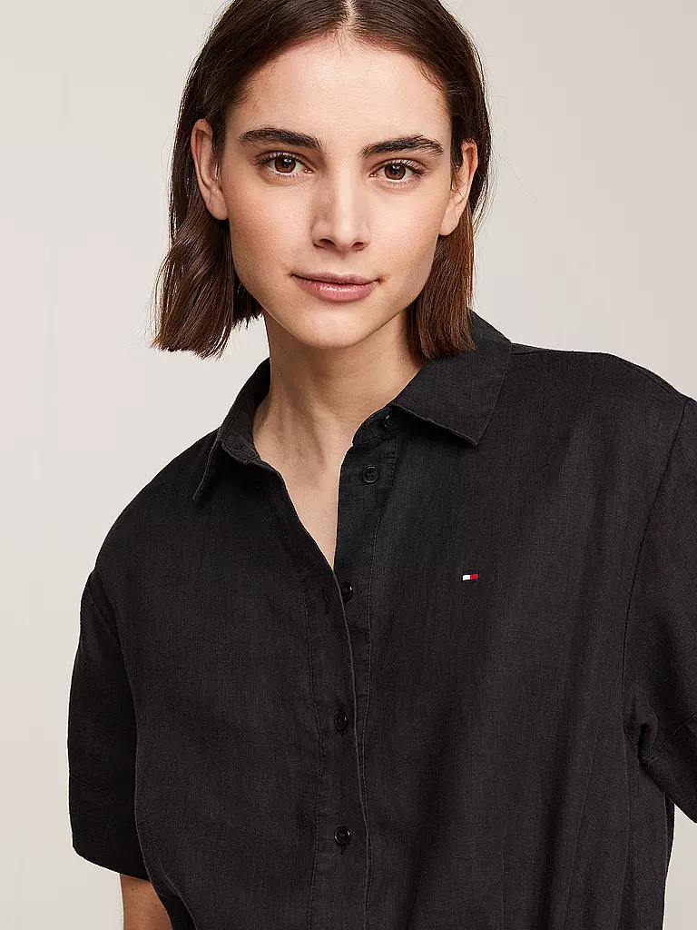 TOMMY HILFIGER Hemdblusenkleid schwarz