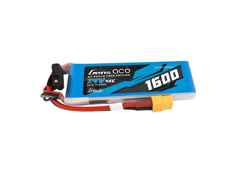 Gens ace RC-Akku LiPo 1600 mAh 7.4 V 45C G-Tech 2S LiPo Akku mit XT60 Stecker