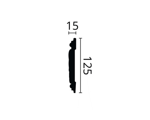 Wandstrip F19 1 st. 2 m x 15 x 125 mm