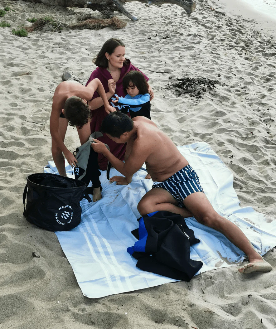 Watery microfiber håndklæde (180 x 200 cm) - Eco Nebraska Familie - Sand