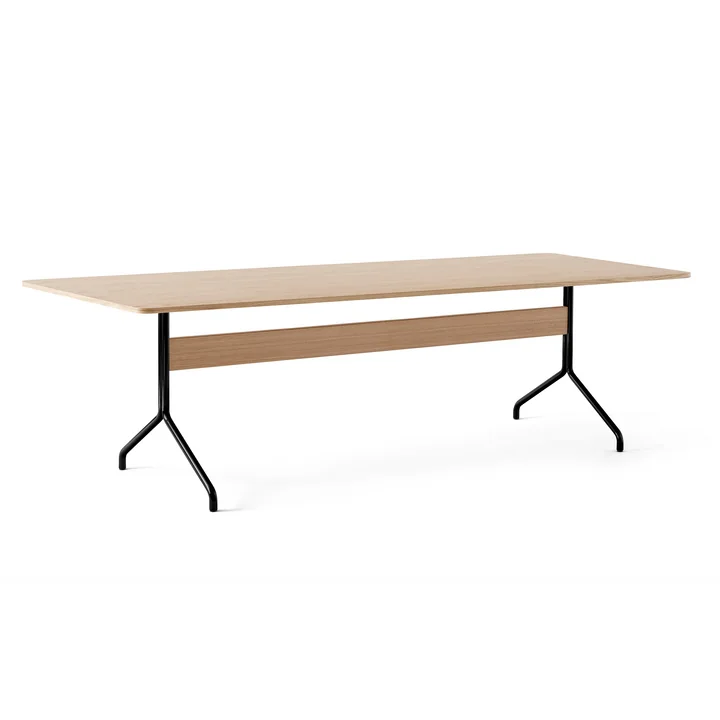 &Tradition - Pavilion Dining Esstisch AV24, 250 x 110 cm, Eiche klar lackiert / Gestell schwarz