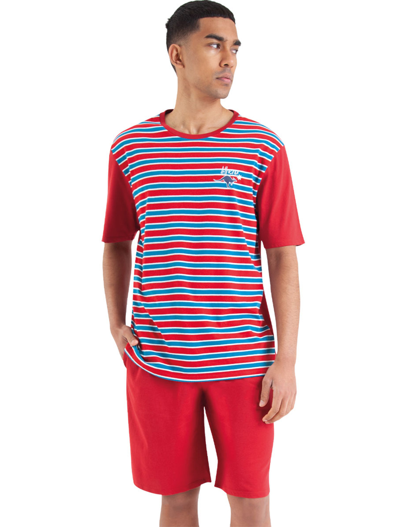 Pyjashort col rond Rayures
