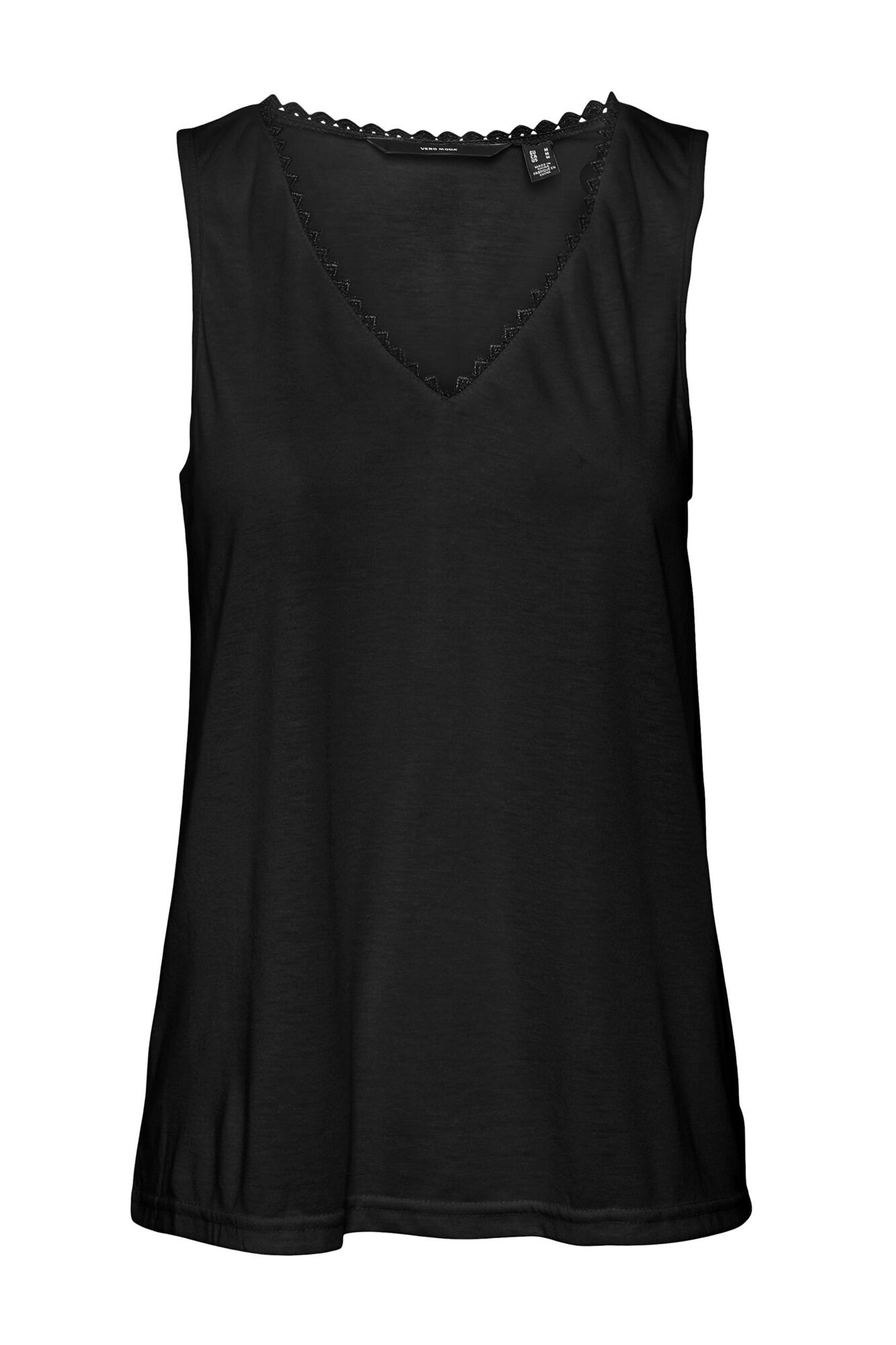 Camiseta sem mangas de linho - Preta