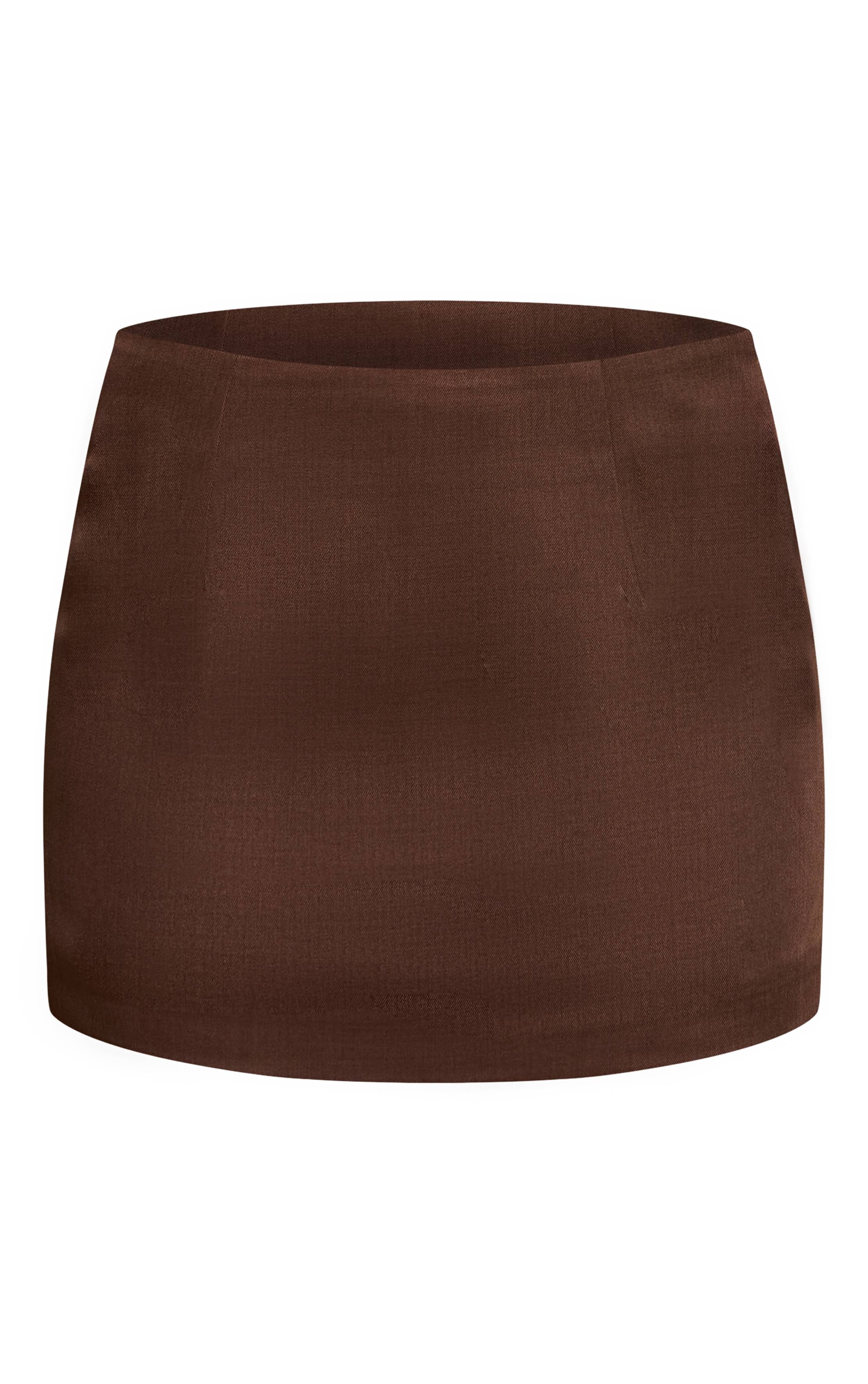 Chocolat Mini-jupe Ajustée Tissée