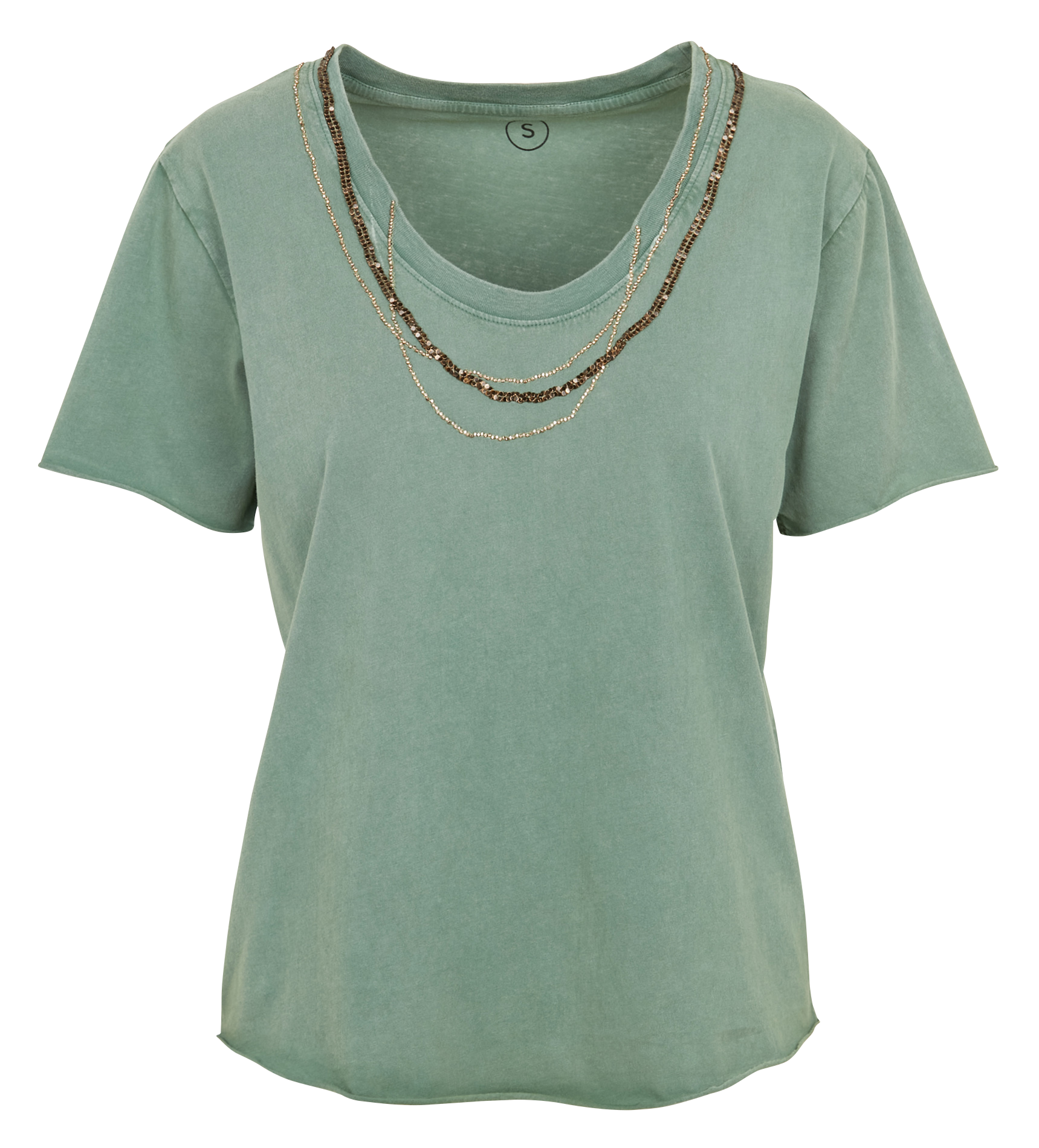 TIZIA - Tee-shirt col rond en coton bio | Vert