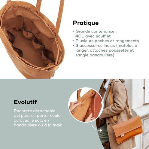 Sac à langer Tote bag - Caramel - BABYMOOV