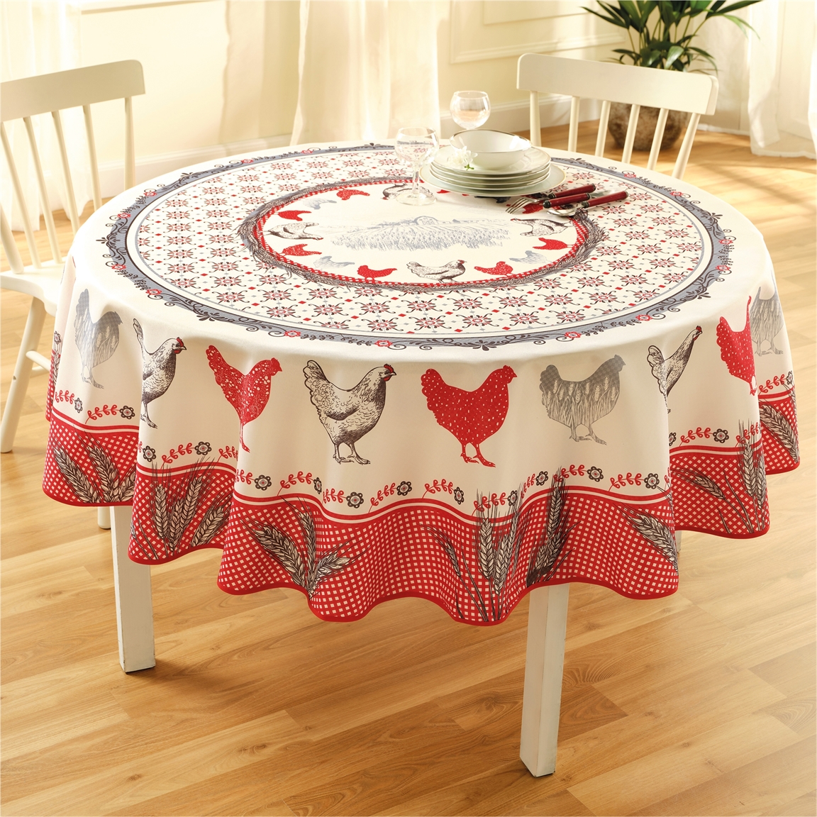 Nappe poules ronde ou rectangulaire