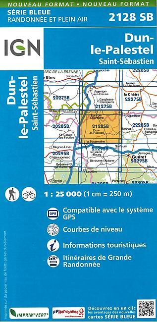 IGN - 2128 SB DUN LE PALESTEL 1 25 000