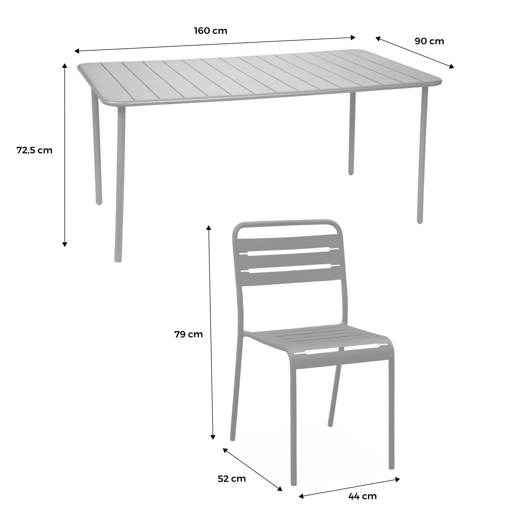 sweeek - Tuintafel met 8 stoelen metaal