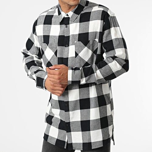 Chemise Manches Longues A Carreaux TB4691 Noir Blanc