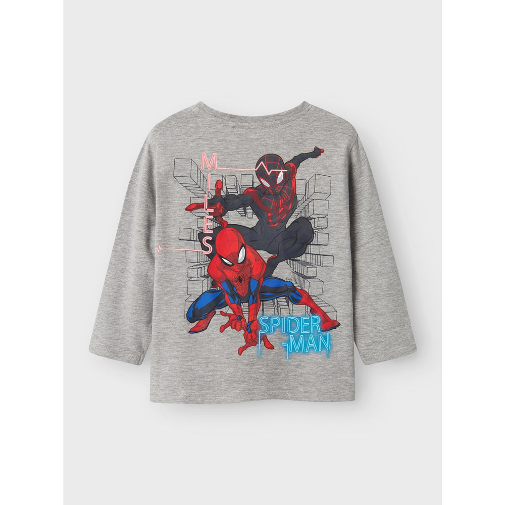 Køb Name It Grey Melange Nmmjacinto Spider Ls Nreg Top Mar
