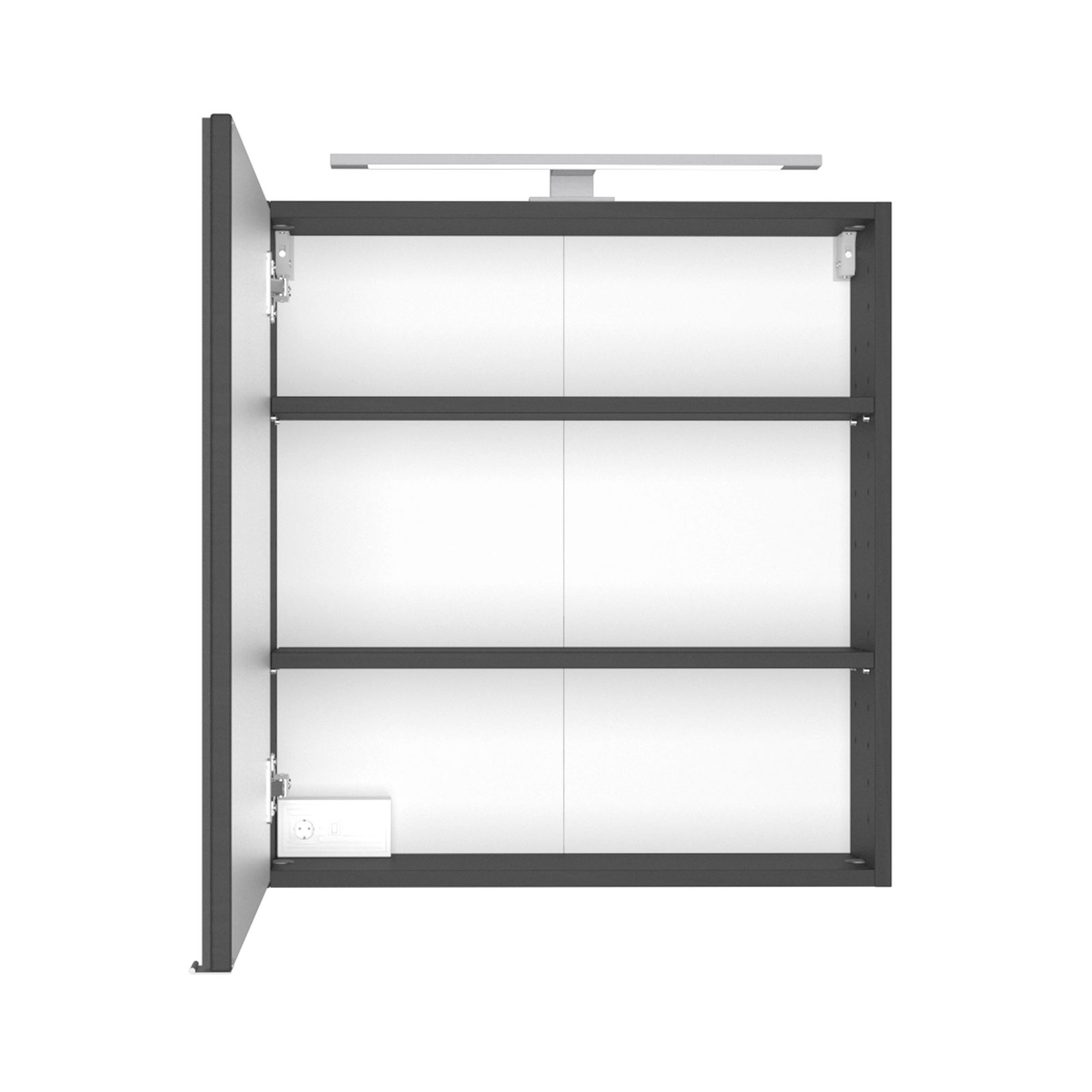 3-teiliges Badmöbel-SetDAVOS - grau - 90 cm breit - Becken links
