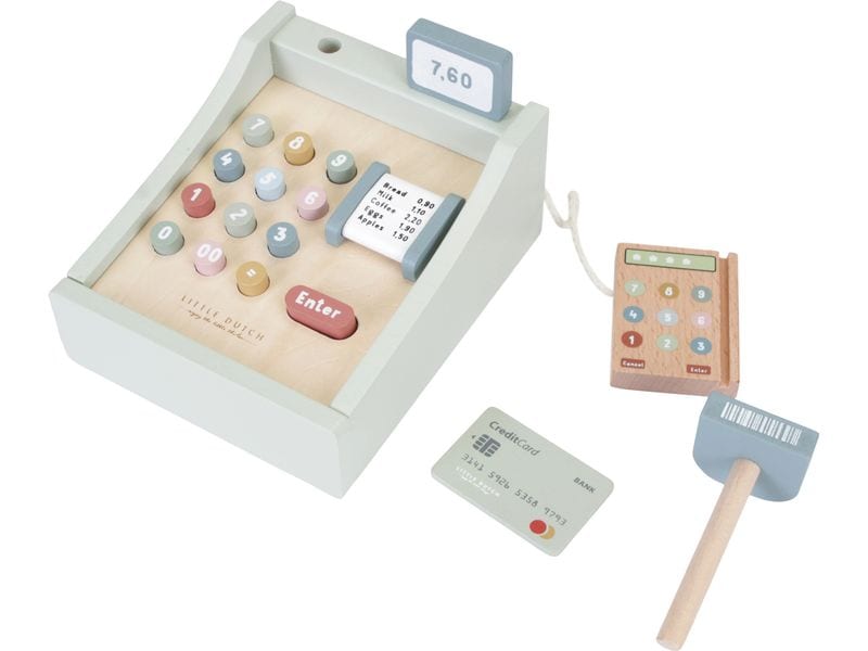 Little Dutch Kaufladen Spielkasse mit Scanner Kasse aus Holz für Kaufmannsläden