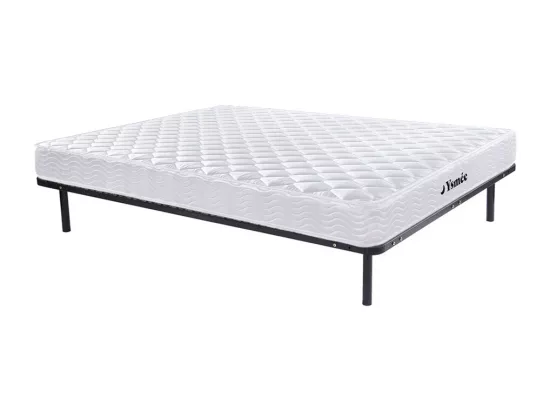 Ensemble 140 x 200 cm cadre à lattes + matelas ressorts et mémoire de forme ép.15cm - WOLKENLOS de YSMÉE