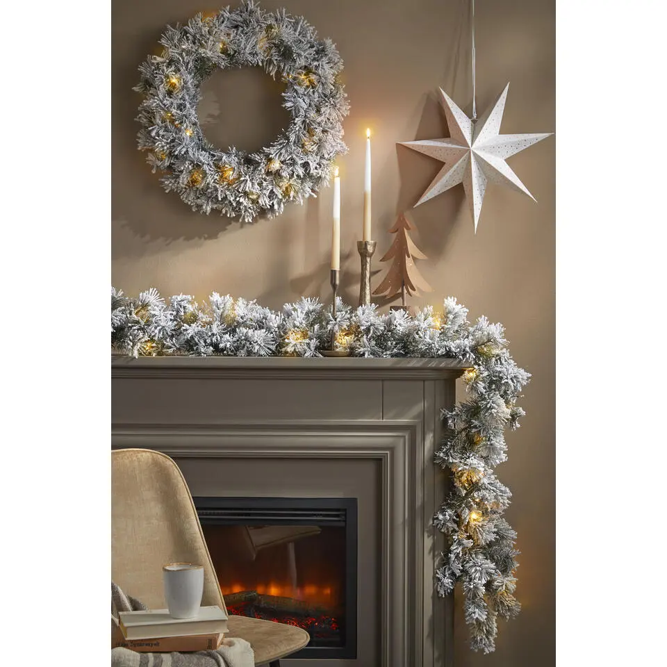 Black Box Trees Dinsmore Kerstkrans - LED - Ø60 cm - Frosted Green