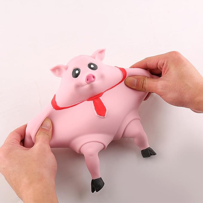 (14.5x10cm) Anti Stress Knautsch Schwein Squeeze Spielzeug Lustiges Squishy Pig - Rosa