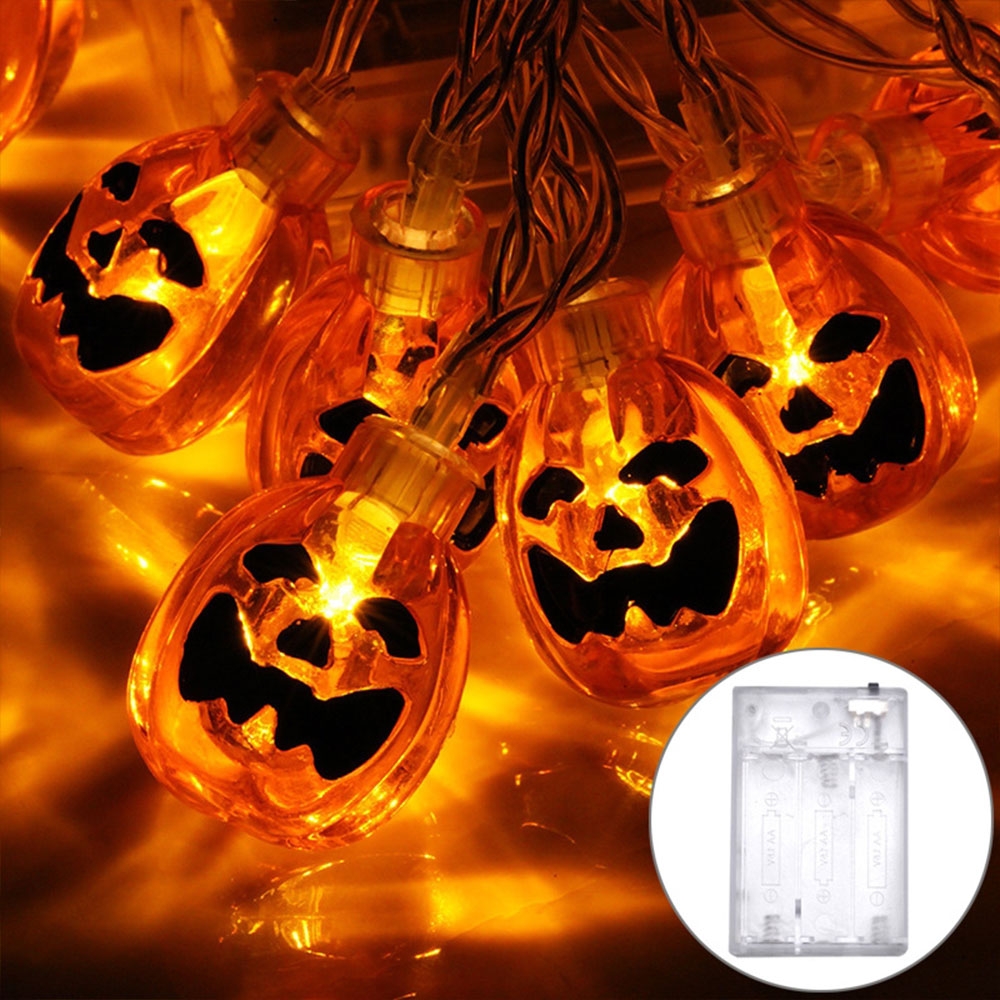 (2.5m) 20 LED's Halloween Party Deko Lichterkette Kürbis Beleuchtung (Batteriebetrieben) - Warmweiss