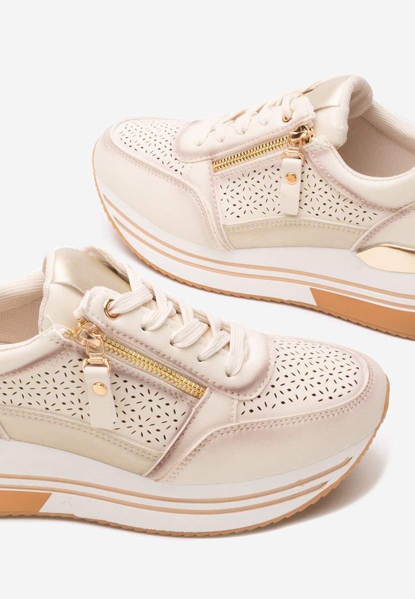 Baskets à plateforme beige Reita