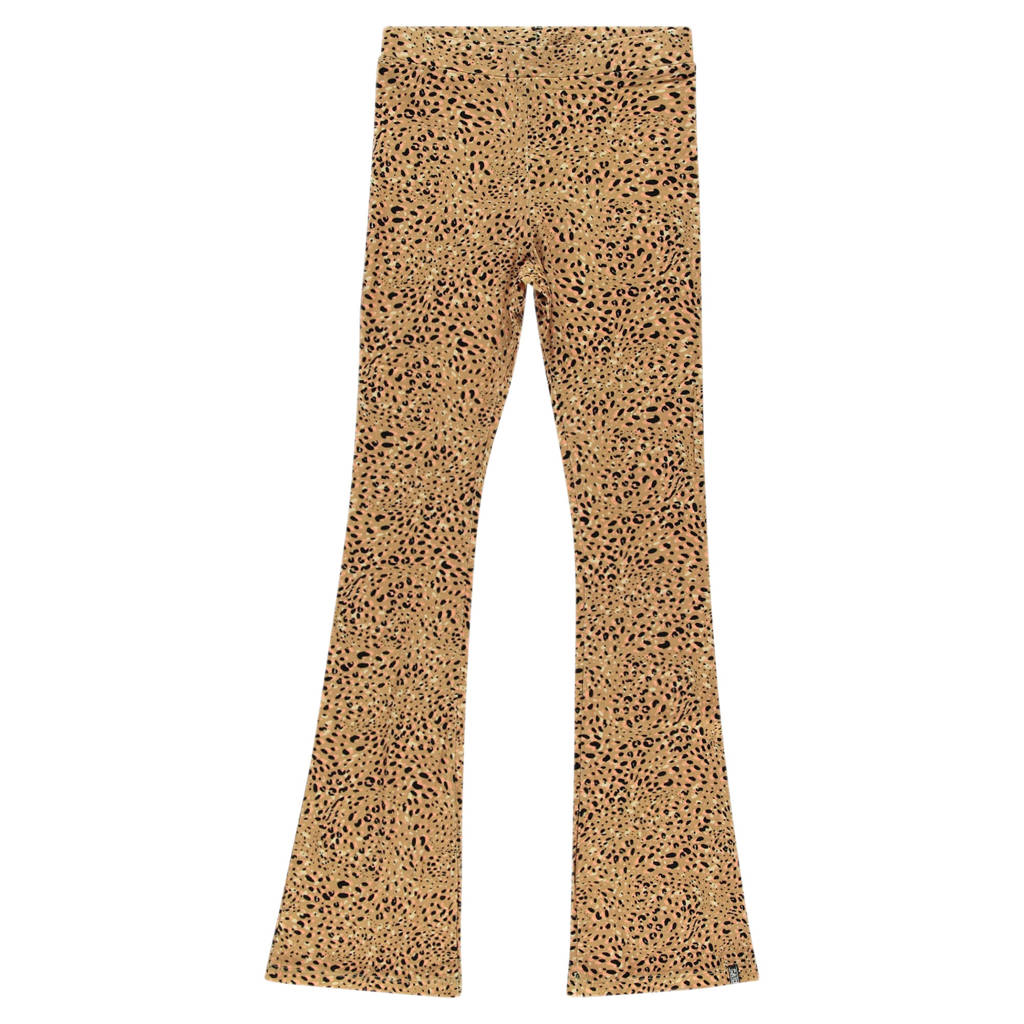 Cars flared broek Lena met all over print bruin/multi