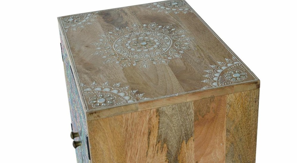 Table de chevet 1 tiroir bois marron 43x30x60cm
