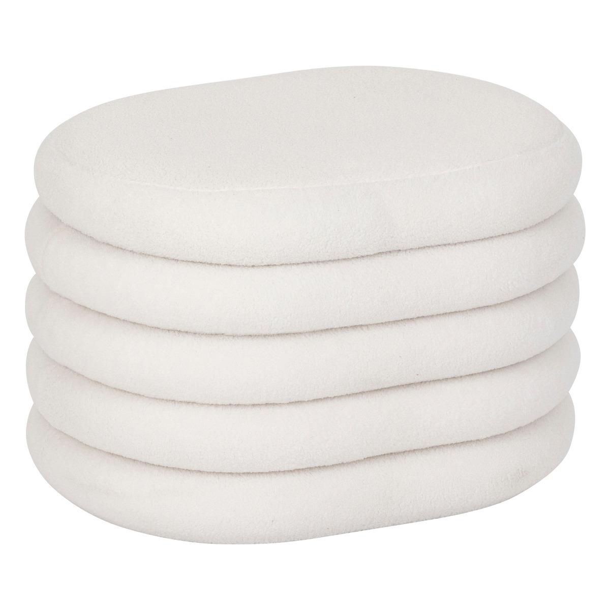 POUF COFFRE BOUCLETTE GIULIA BLANC