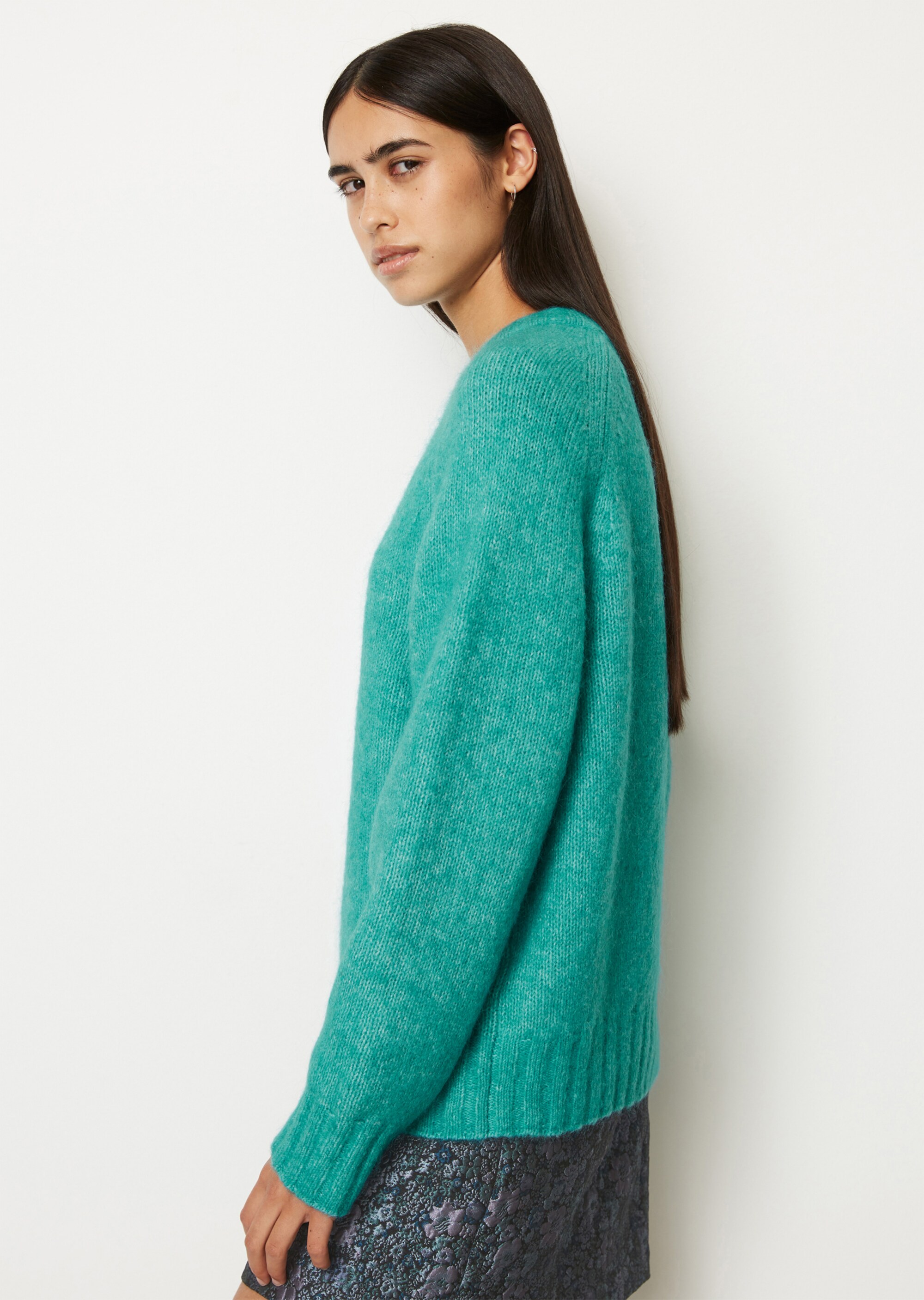 Softer Strickpullover realxed aus Schurwolle-Mohairwolle-Mix
