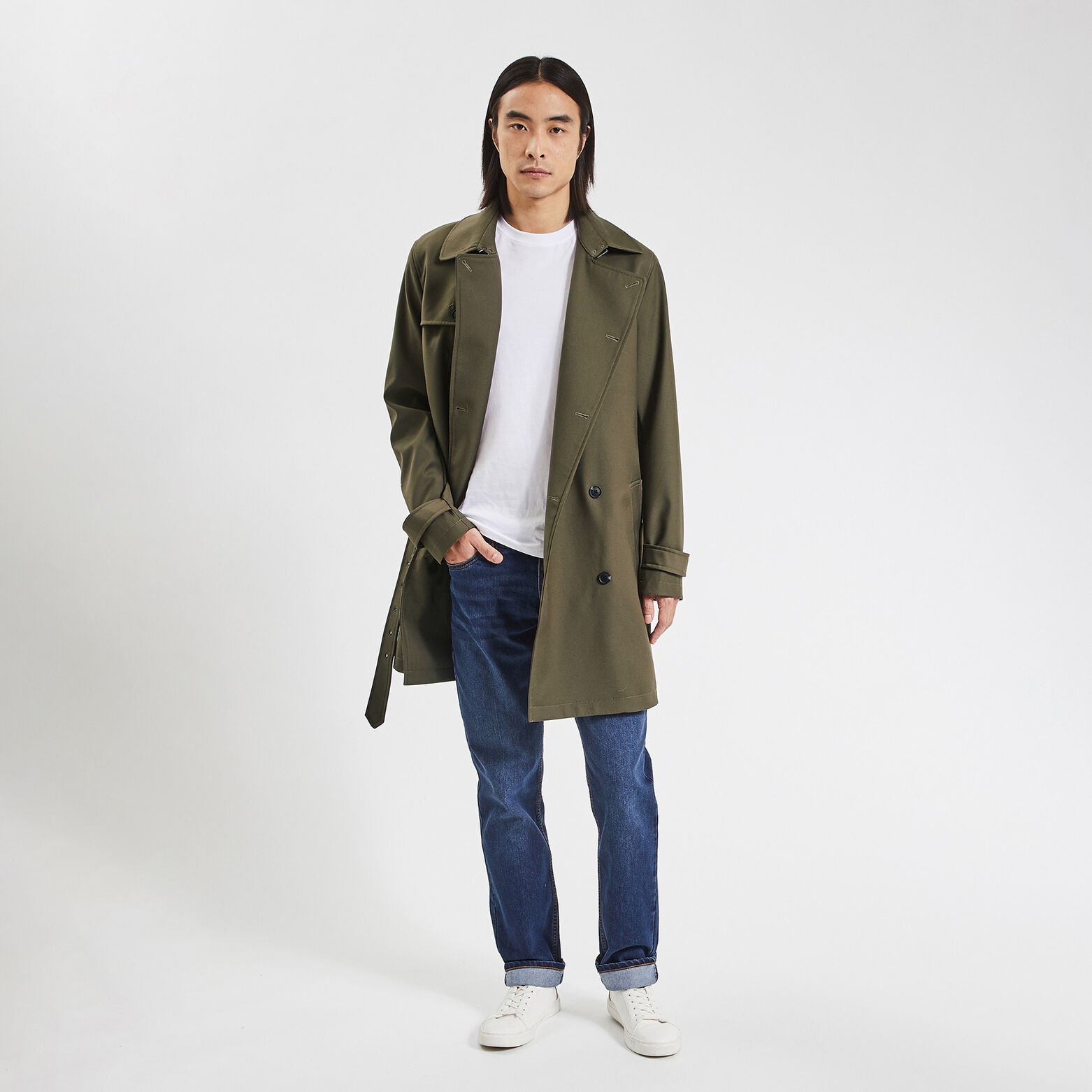Jean regular en coton et polyester recyclés waterl Bleu