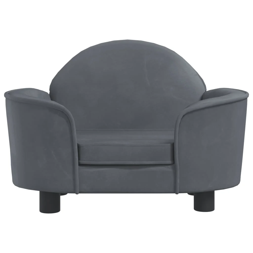Cama para cães vidaXL em veludo cinza escuro, 66x40x45 cm