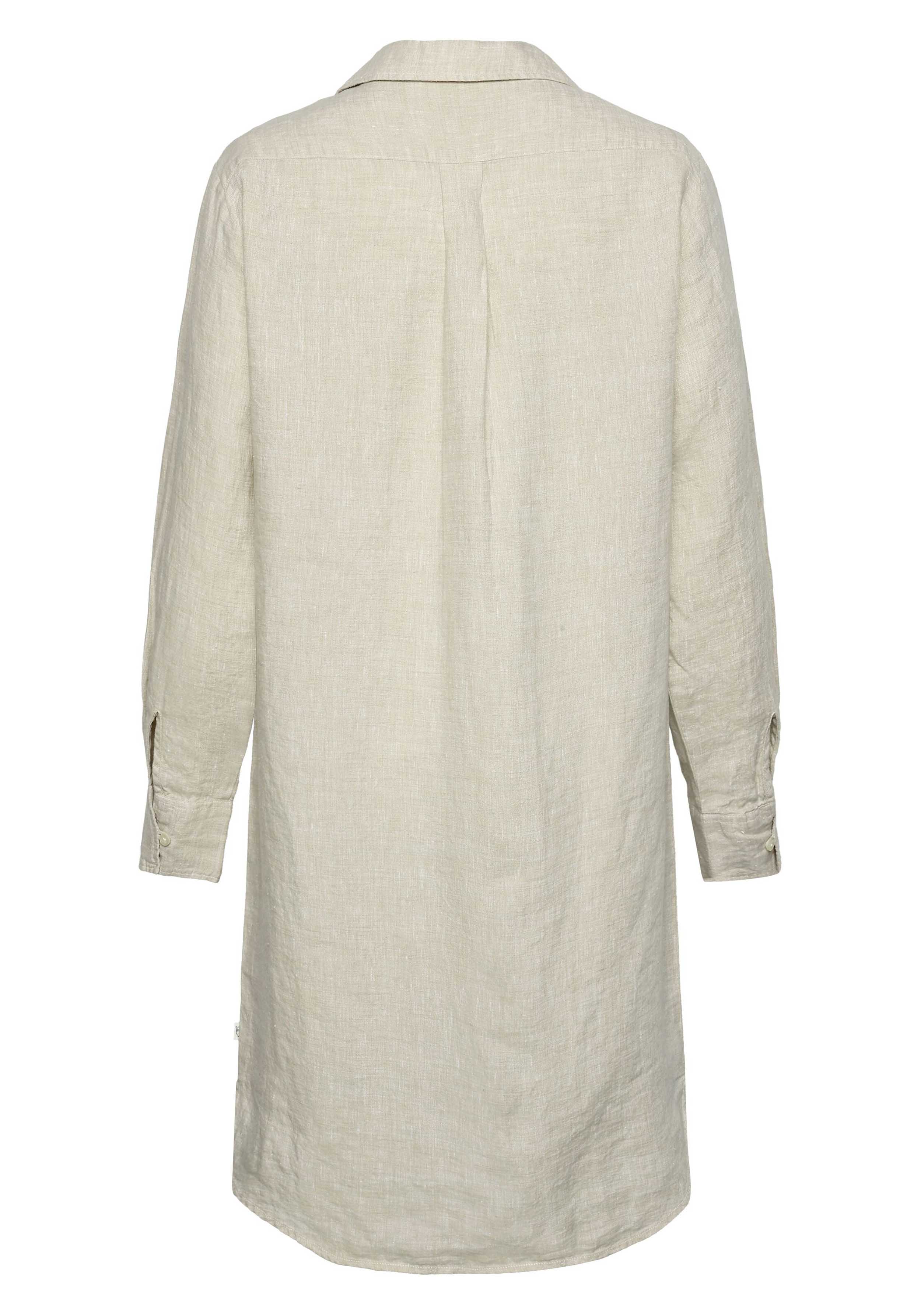 Knowledge Cotton Apparel Leinenkleid Classic Linen Dress Light Feather Gray
