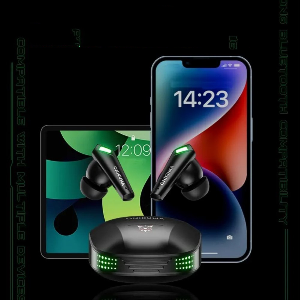 T308 TWS Gaming Bluetooth In-Ear Kopfhörer True Wireless Headset mit Ladecase   Noise Cancelling - Schwarz